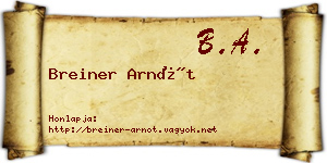 Breiner Arnót névjegykártya